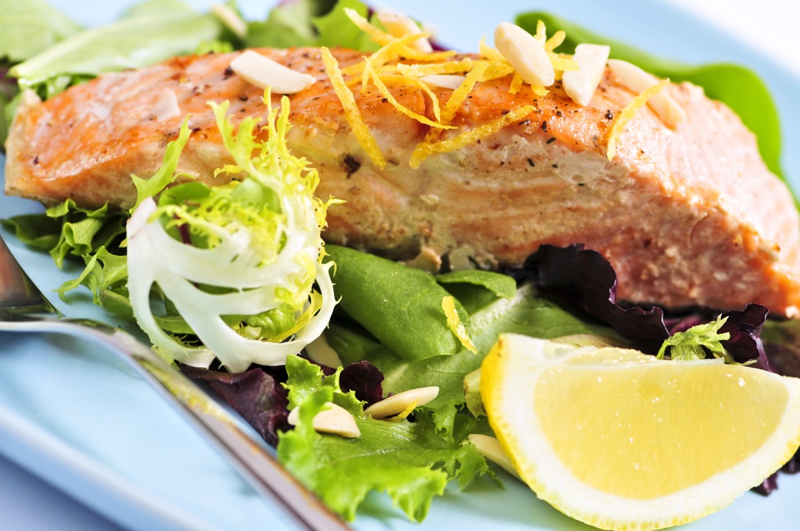 Saftig gegarter Lachs
