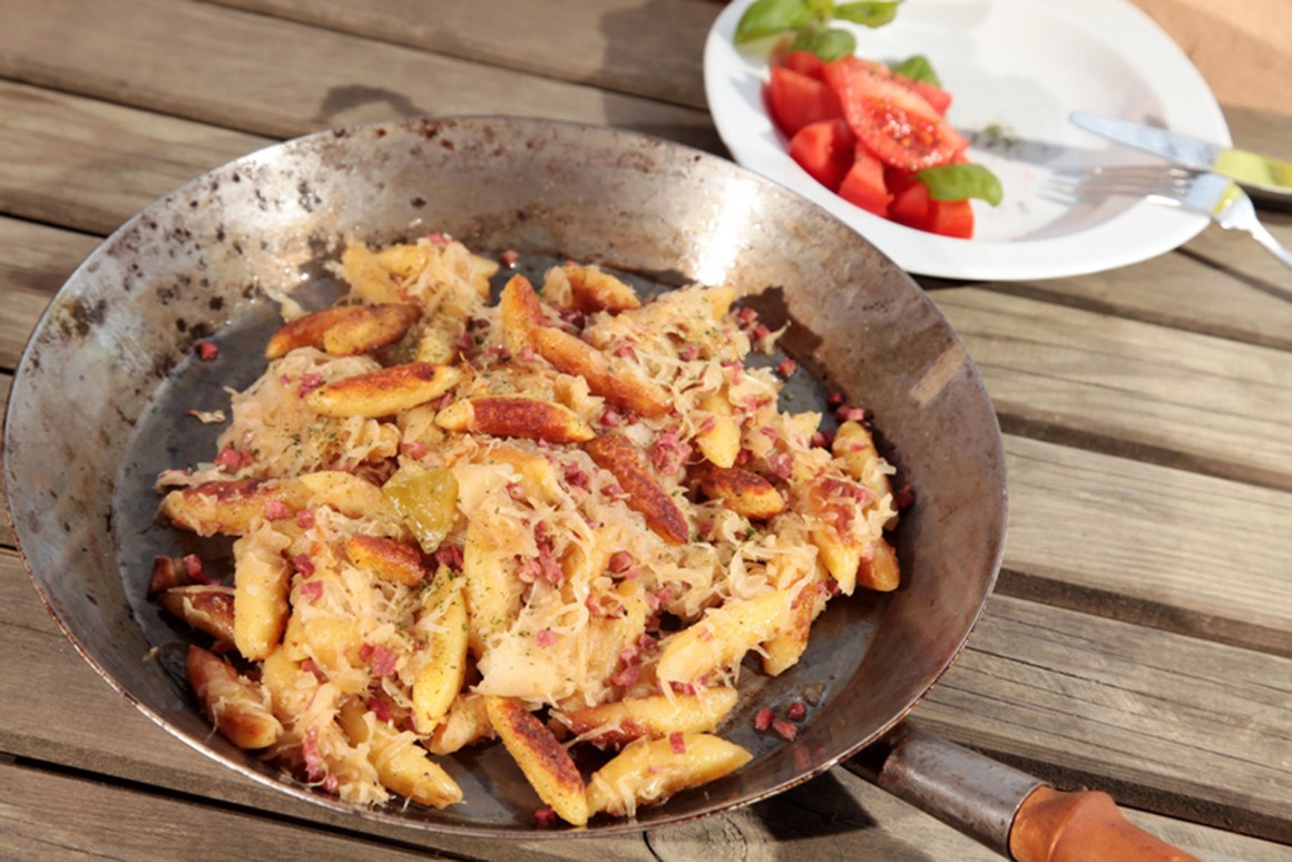 Schupfnudeln mit Kraut und Speck