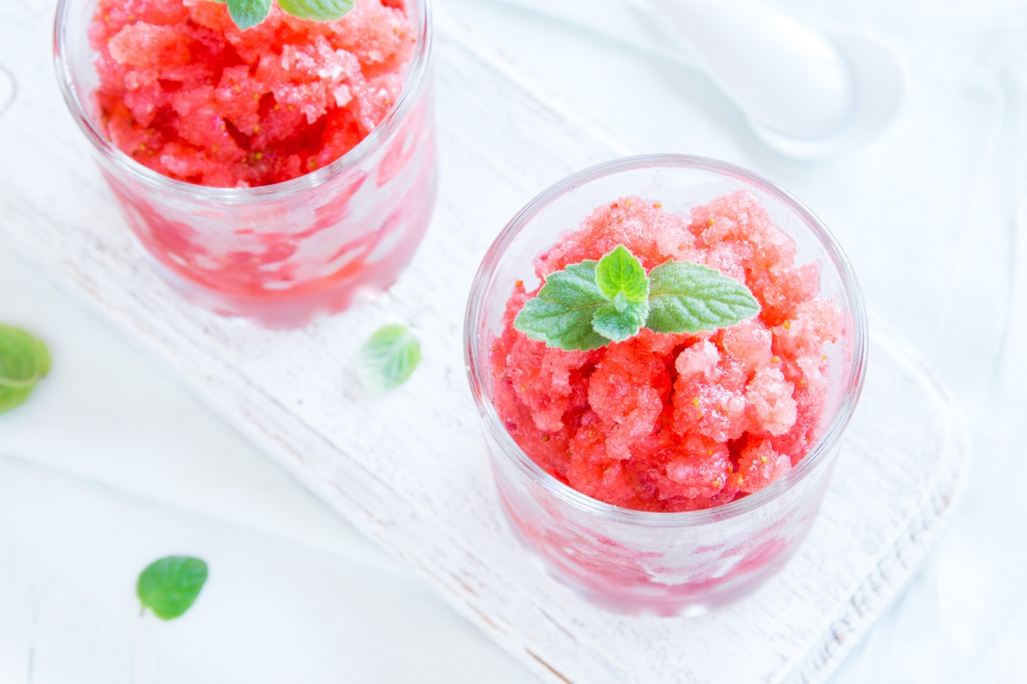 Erfrischendes Erdbeergranita