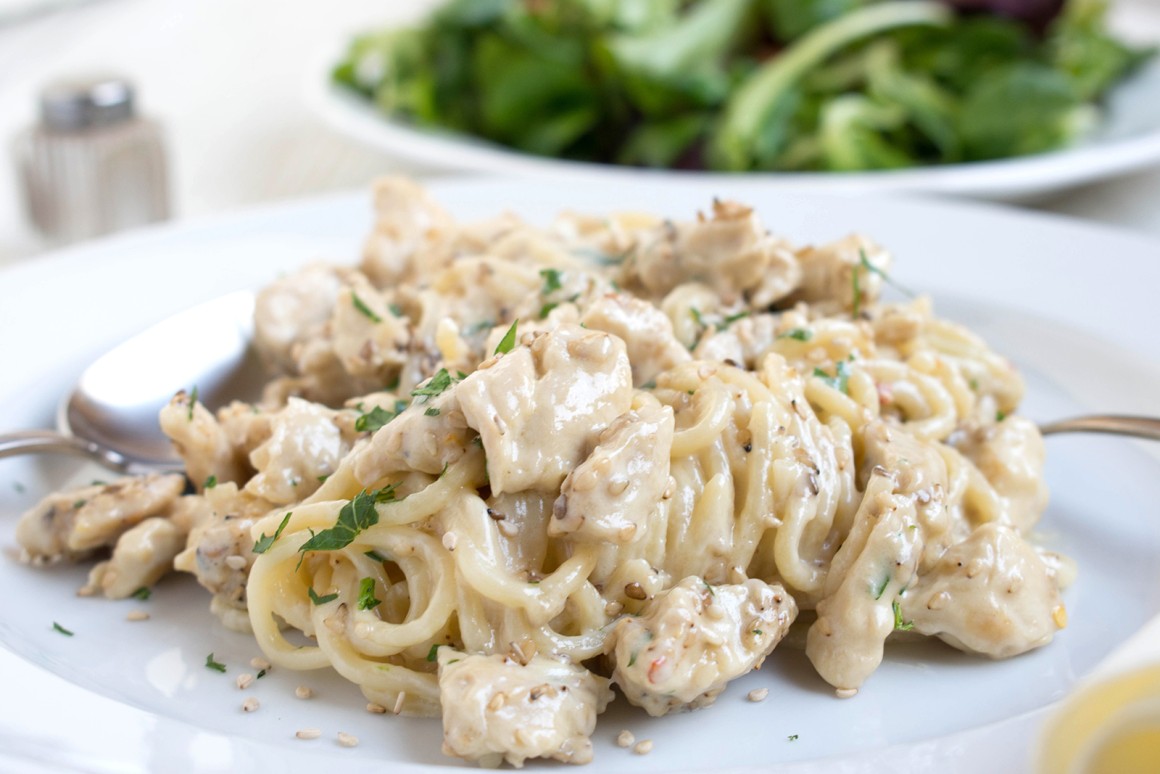 Pasta mit Sesamhühnchen - Rezept