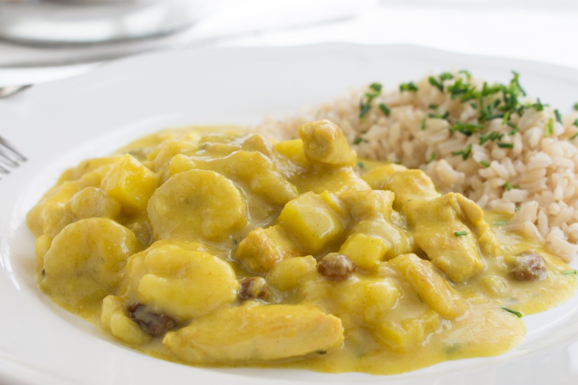 Currygeschnetzeltes mit Obst