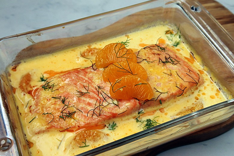 Lachs in Orangensoße