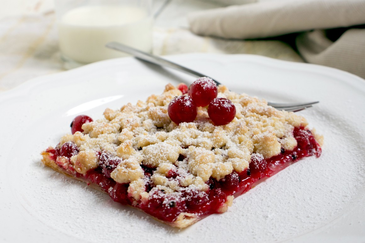 Butterstreusel mit Johannisbeeren