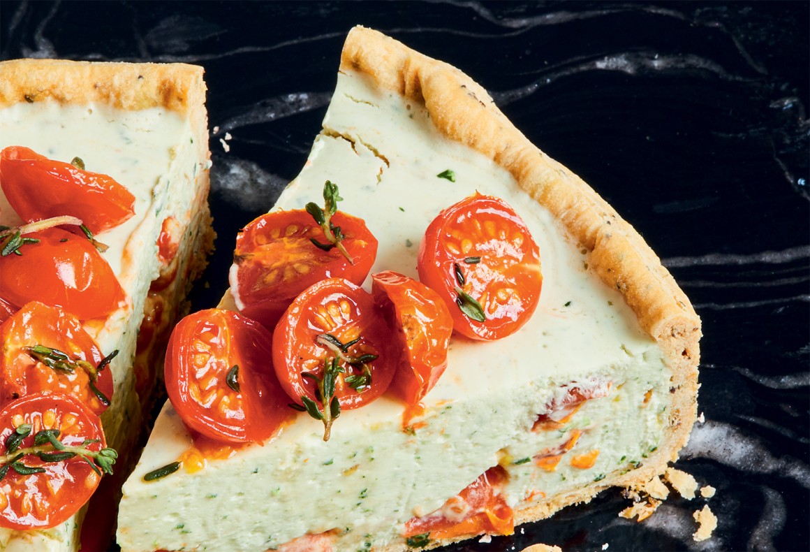 Quiche mit Ziegenkäse und Tomaten