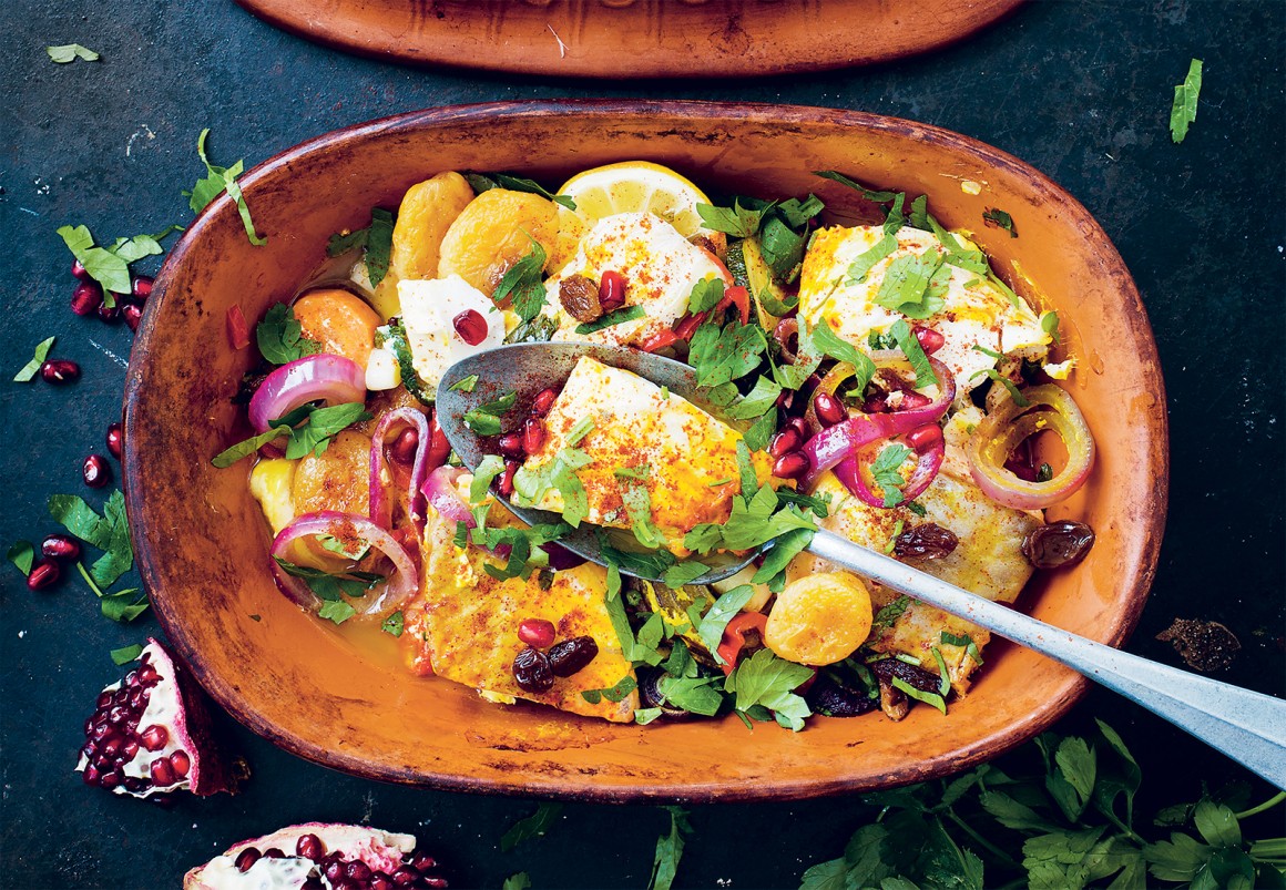 Fisch-Tajine im Römertopf