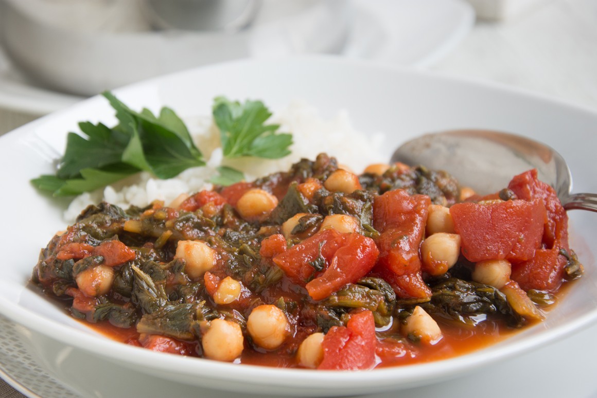 Kichererbsen-Stew mit Spinat