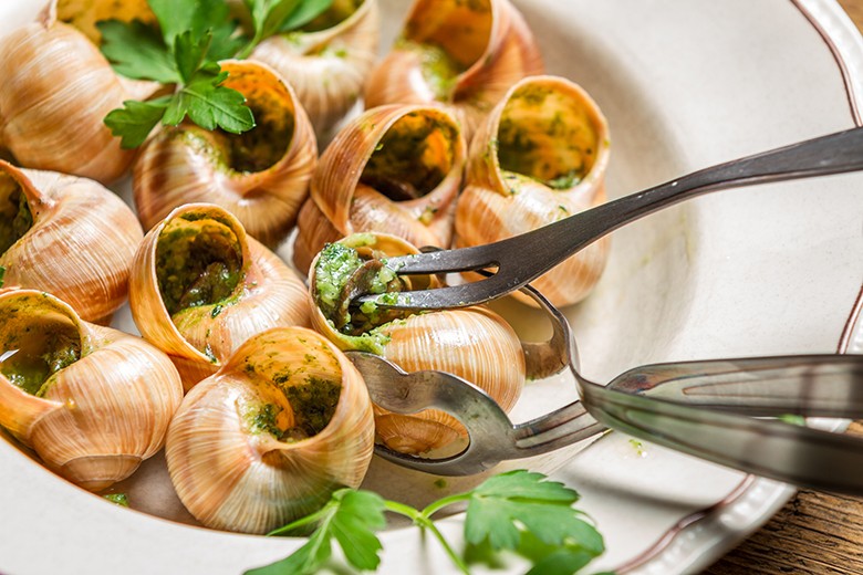 Weinbergschnecken mit Kräuterbutter