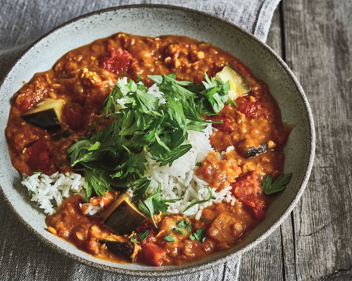 Linsen-Tomaten-Eintopf mit Kokos - Rezept