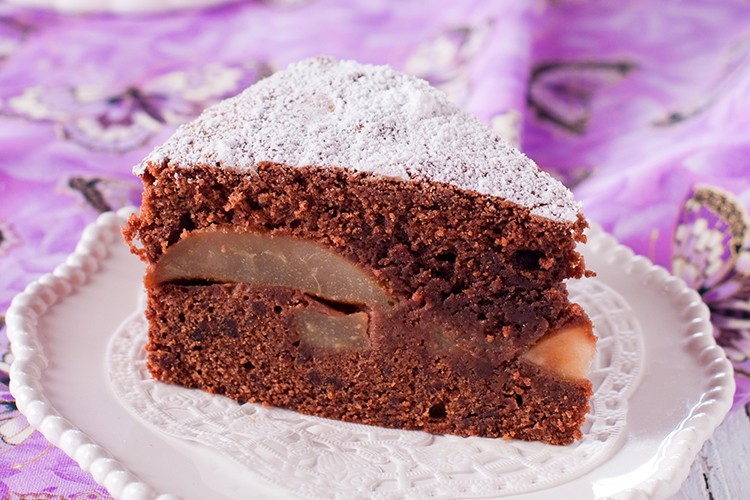 veganer Schoko-Walnuss-Birnen-Kuchen