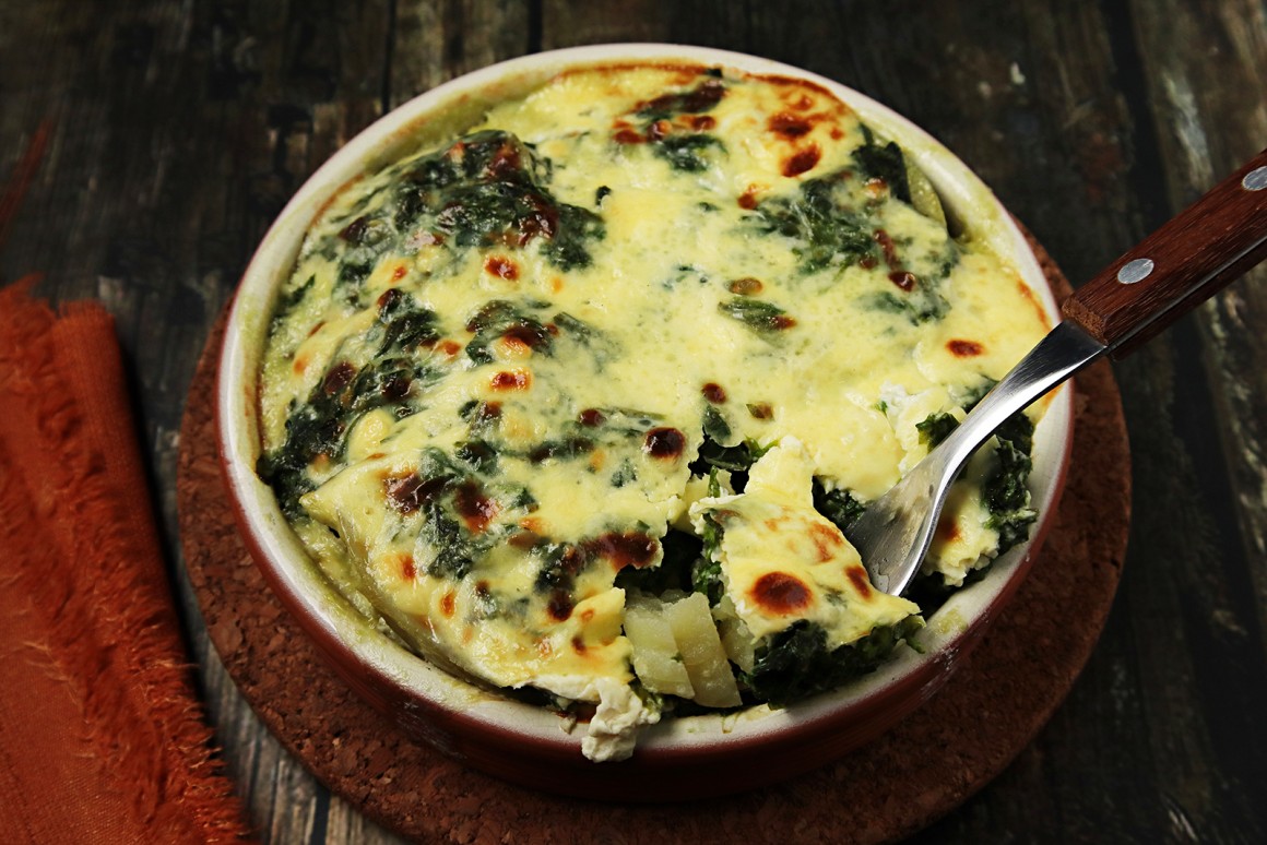 Kartoffel-Spinat-Gratin