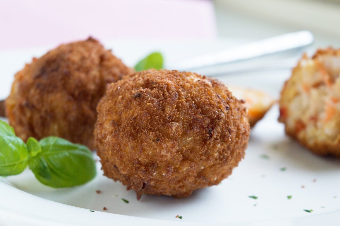 Gebackene Reisknödel