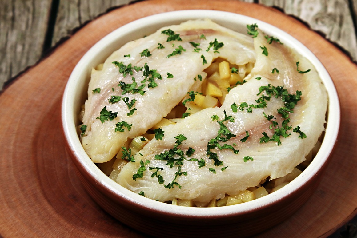 Fisch auf Lauch-Kartoffeln