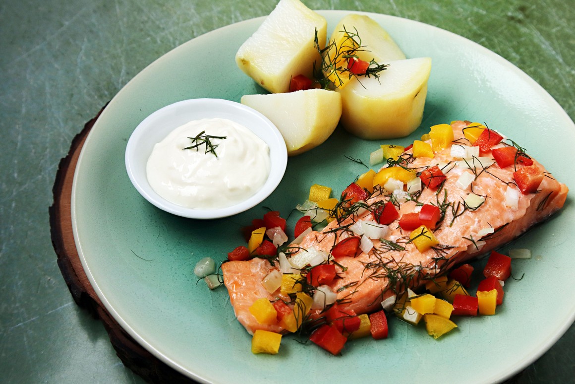 Gedämpfter Lachs - Rezept