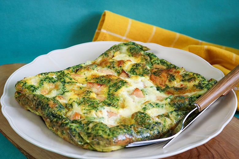 Spinat-Lachs-Käse-Omelett