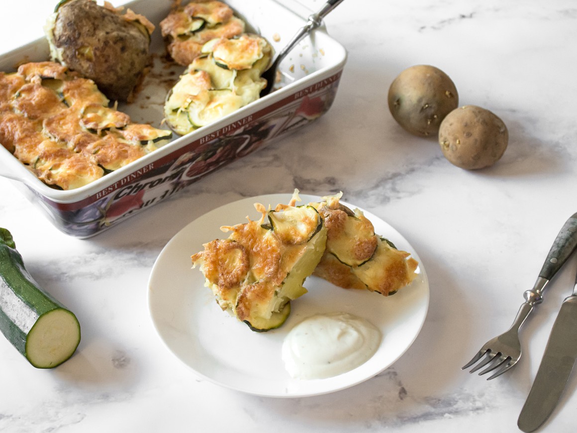 Kartoffeln mit Zucchini überbacken