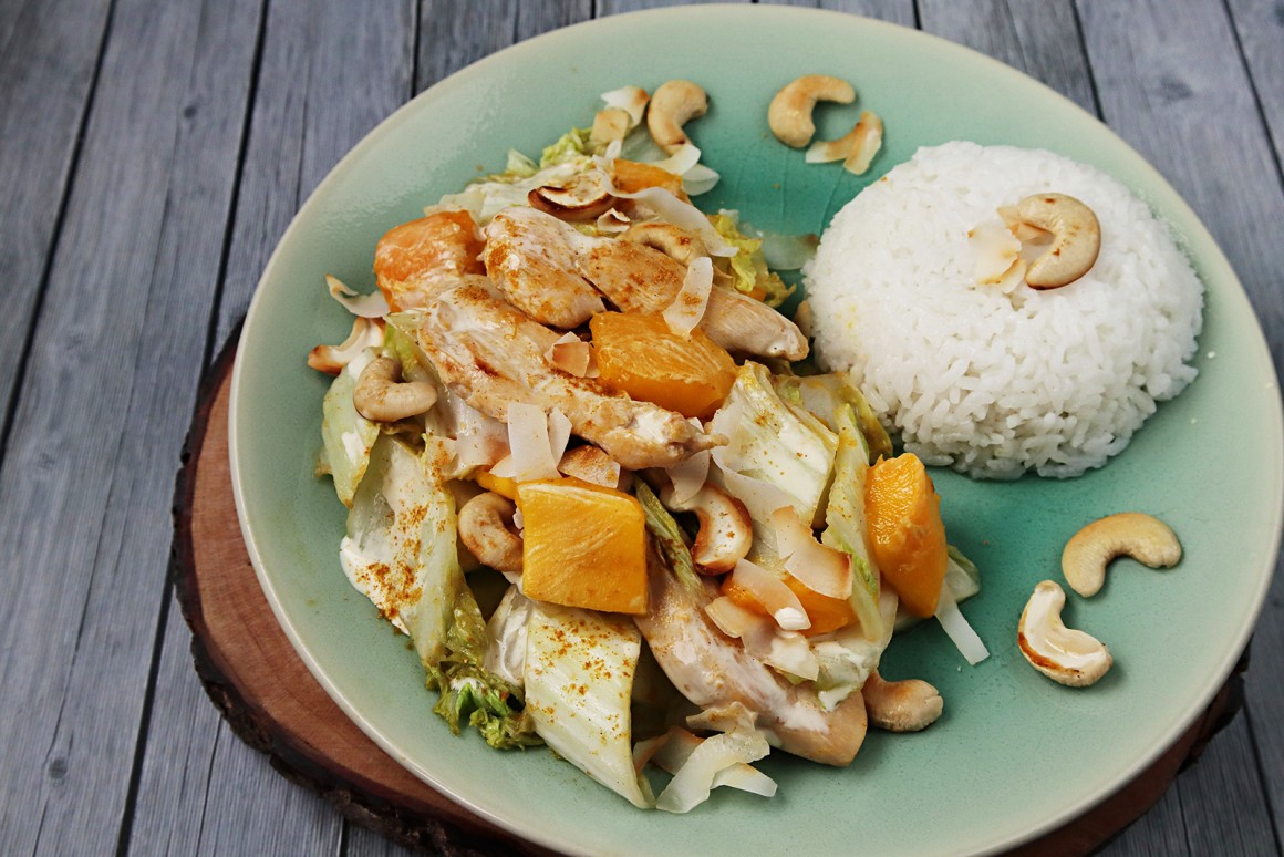 Geflügelpfanne mit Cashewkernen