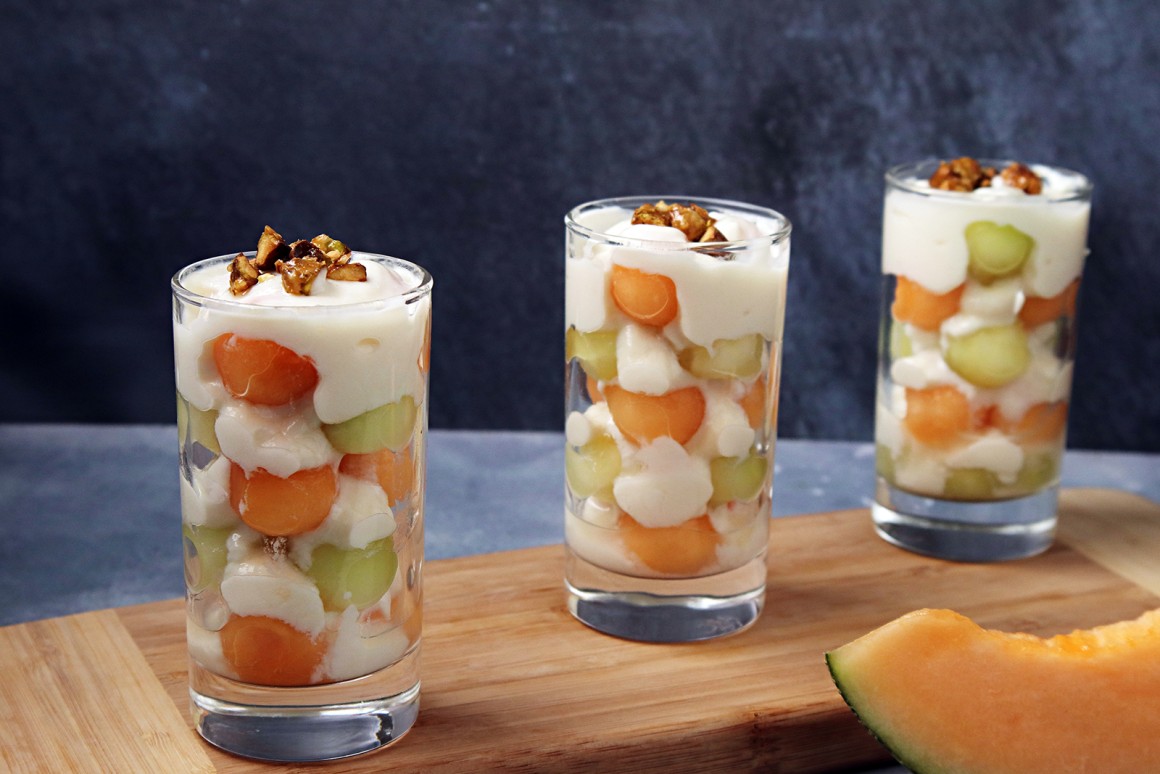 Joghurt mit Melonen
