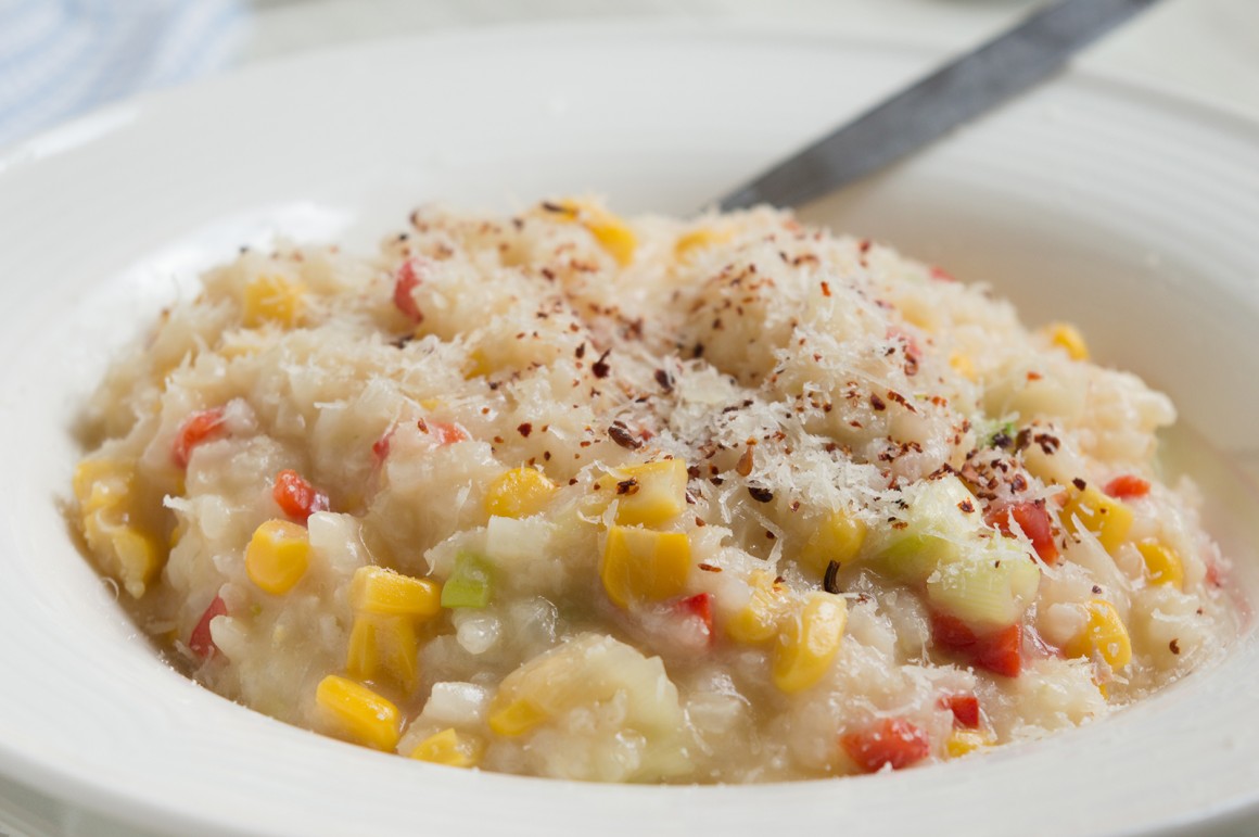 Risotto mit Mais, Chili und Koriander