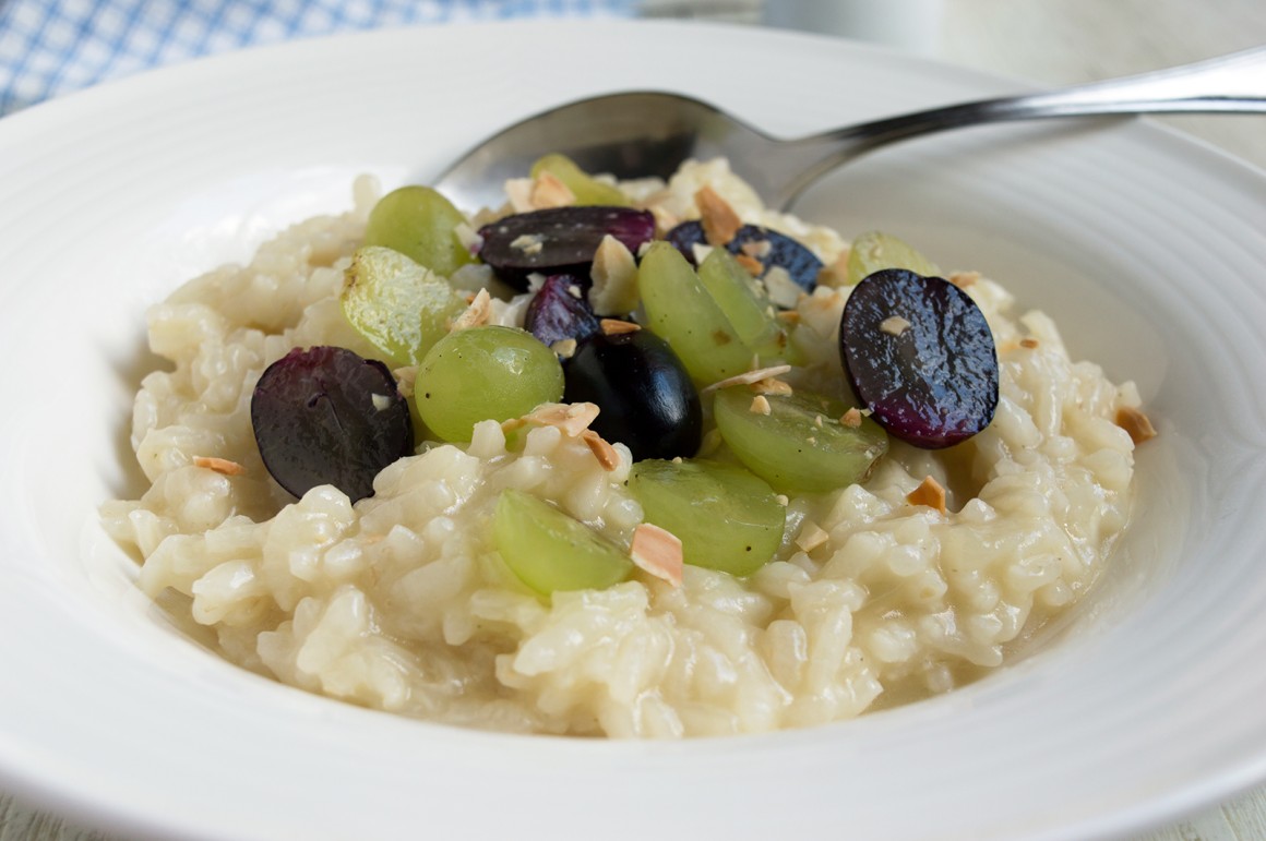 Süßes Risotto mit Trauben