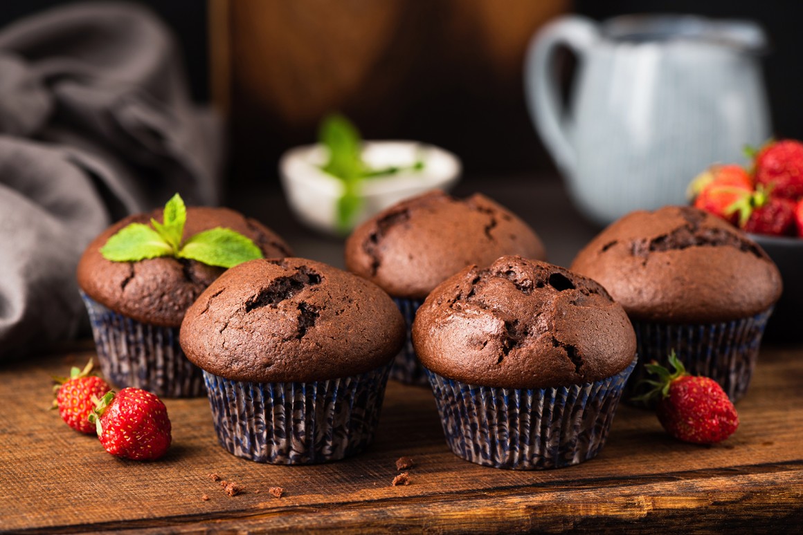 Erdbeermuffins mit Schokolade