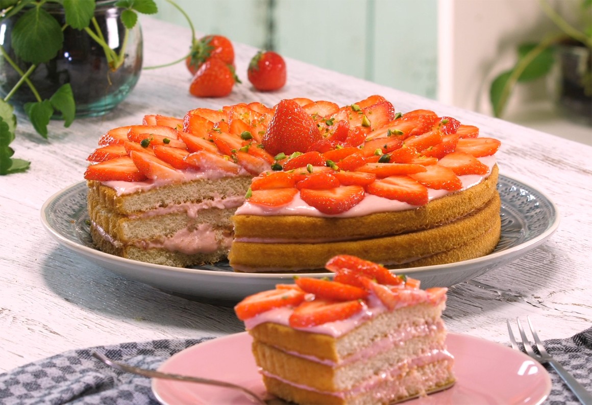 Einfache Erdbeertorte