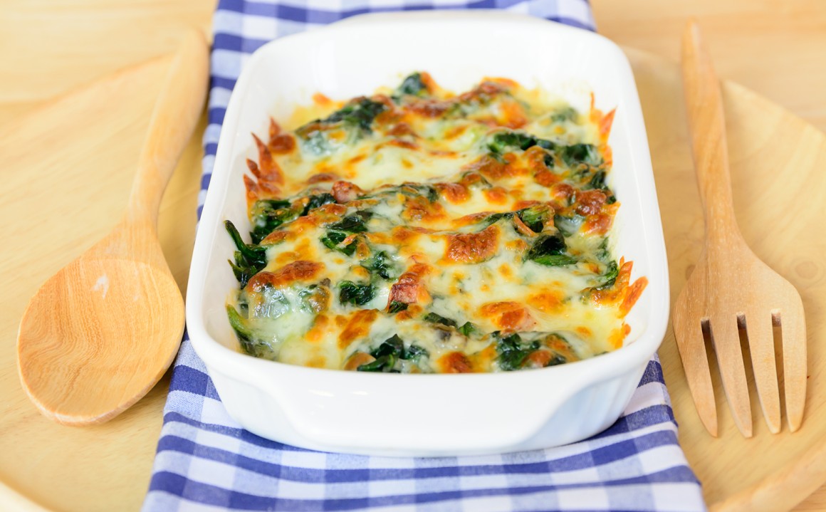 Spinatauflauf mit Kartoffeln