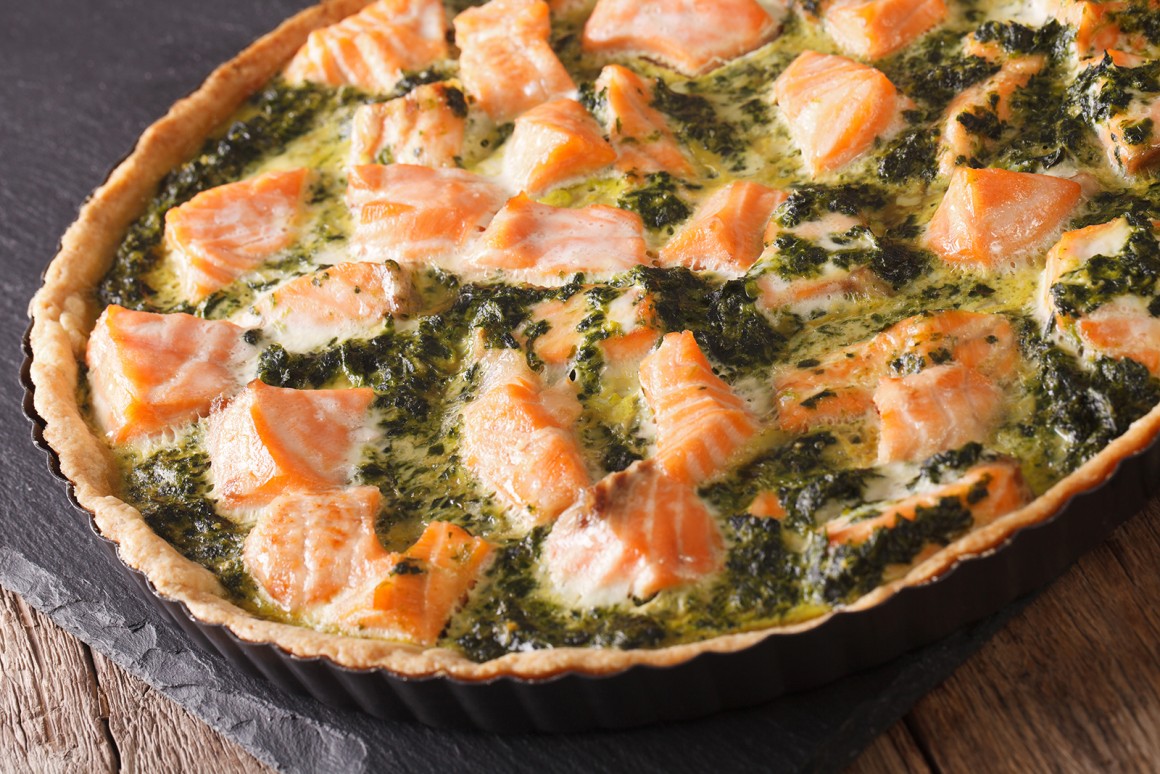 Spinatquiche mit Lachs - Rezept
