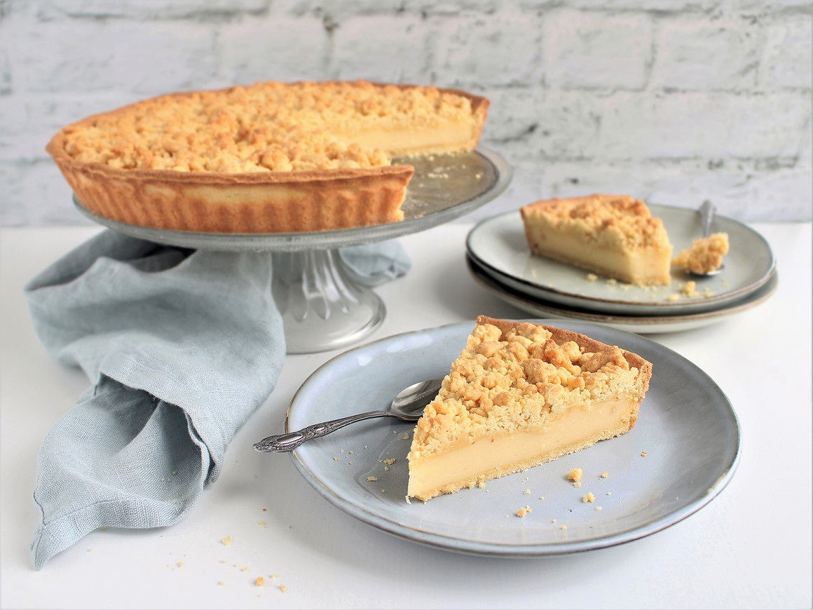 Streuselkuchen mit Pudding