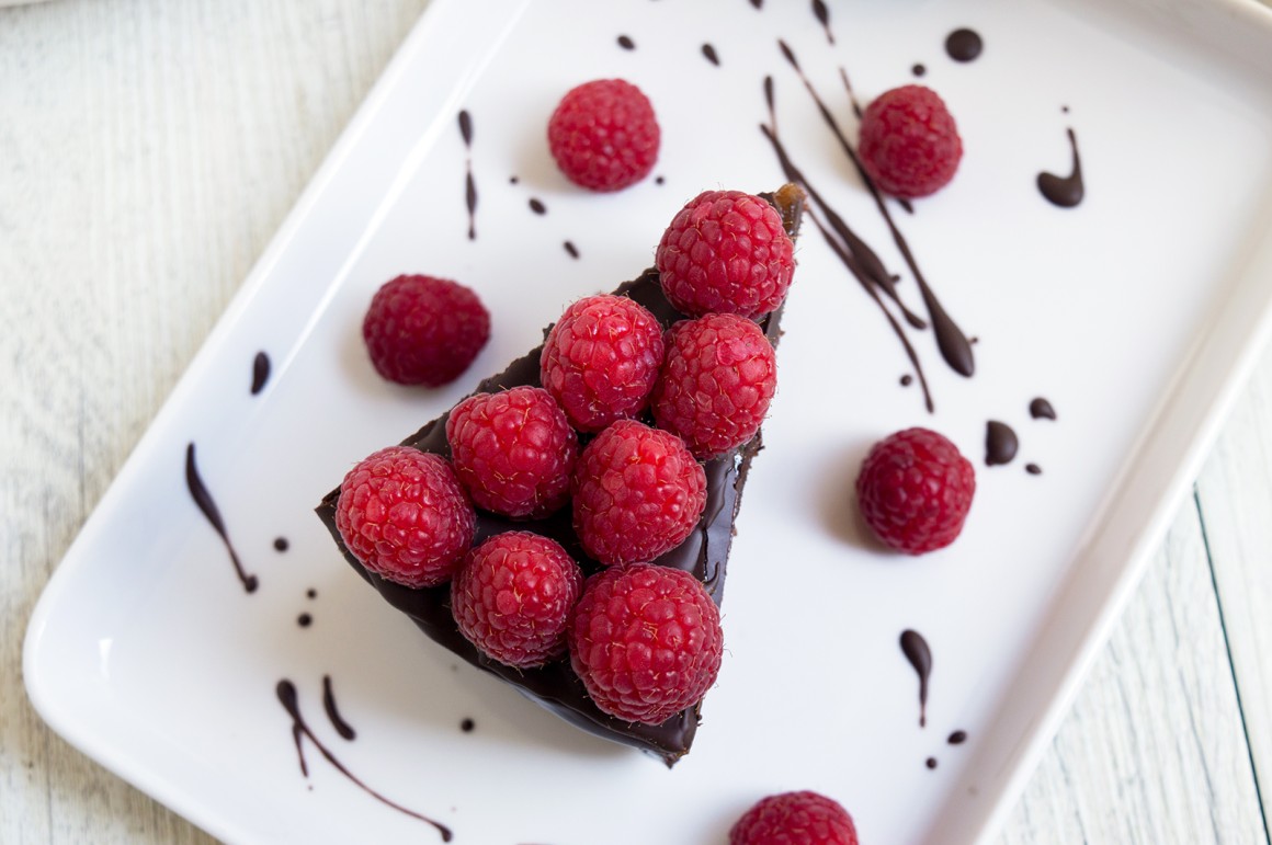 Schokokuchen mit Himbeeren