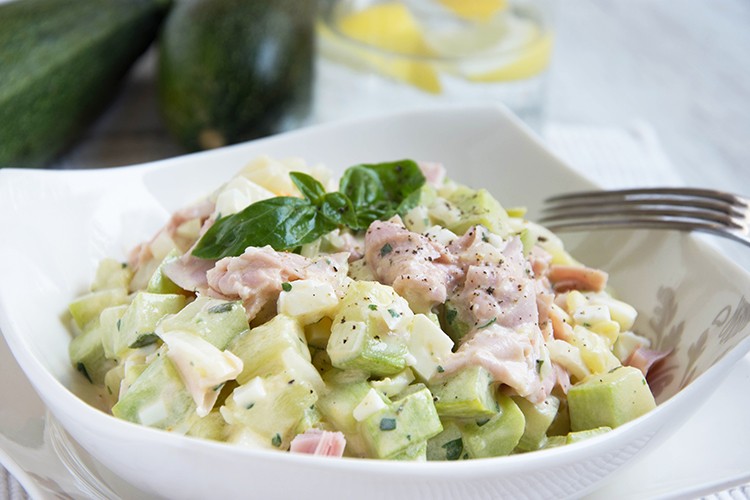 Schinkensalat mit Zucchini