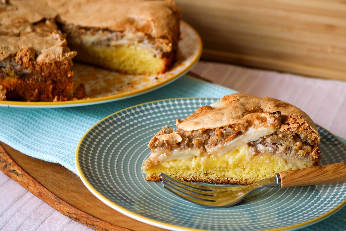 Apfelkuchen mit Mandelhaube - Rezept