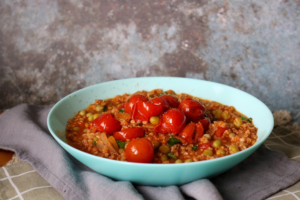 Dinkelrisotto mit Tomaten - Rezept