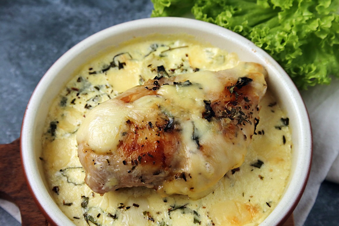 Pute in Käsesauce