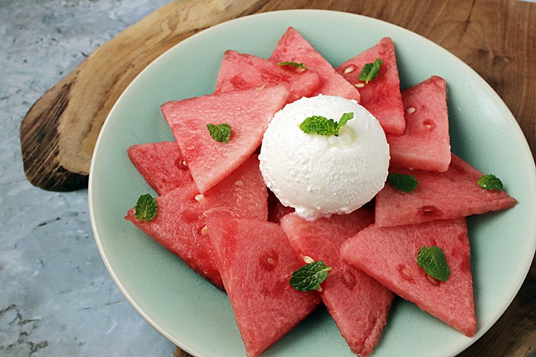 Melone mit Ricottacreme