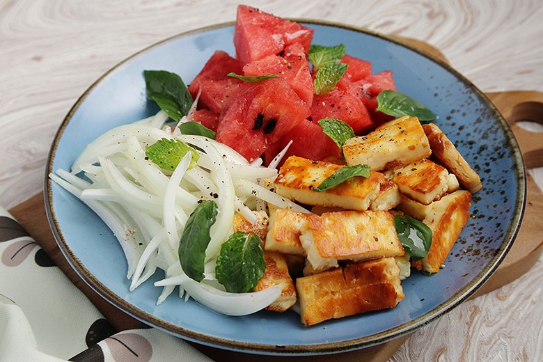 Halloumi-Wassermelonen-Platte