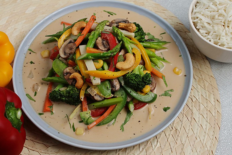 Grünes Currygemüse