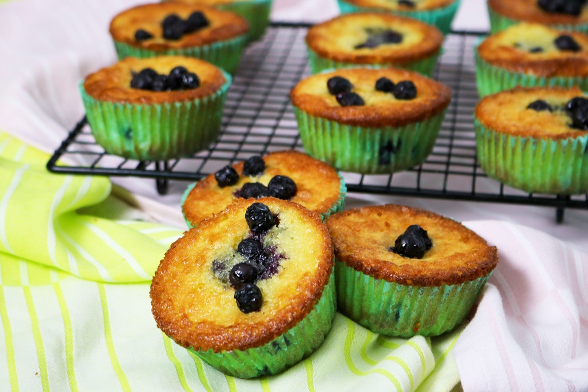 Käsekuchenmuffins mit Blaubeeren