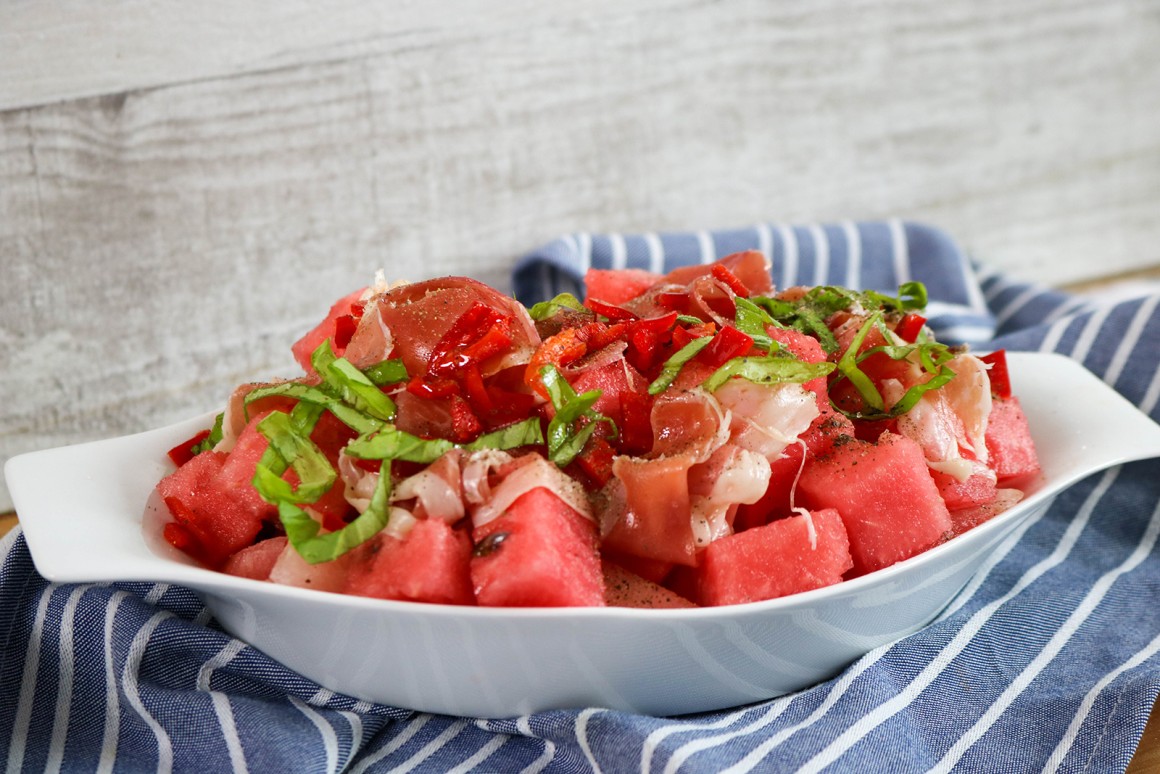 Melonensalat mit Parmaschinken - Rezept