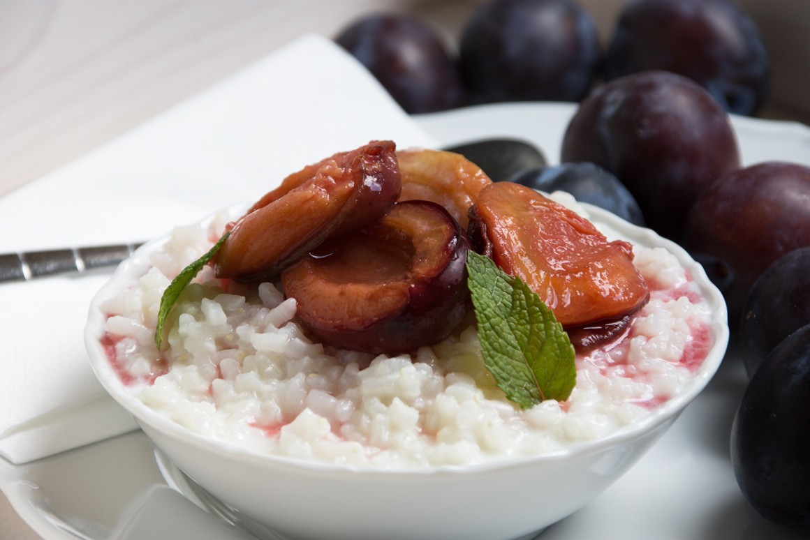Milchreis mit Pflaumenkompott - Rezept