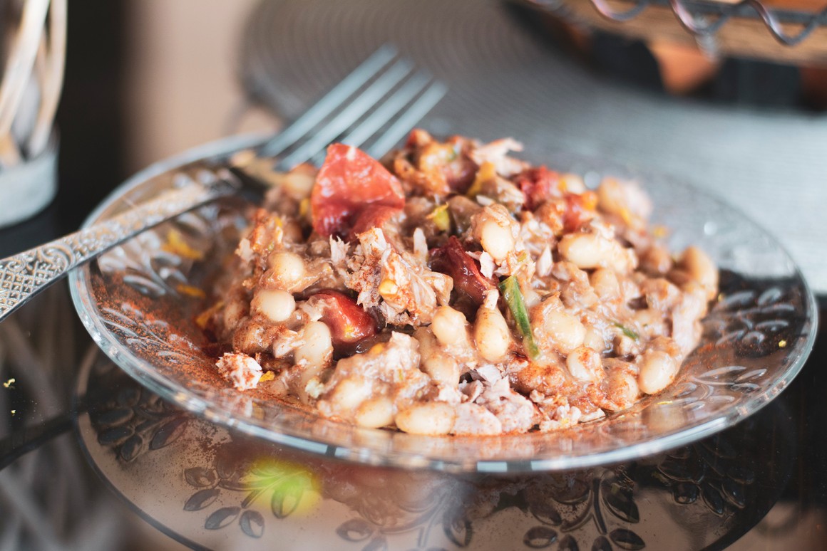 Bohnenpfanne mit Thunfisch - Rezept