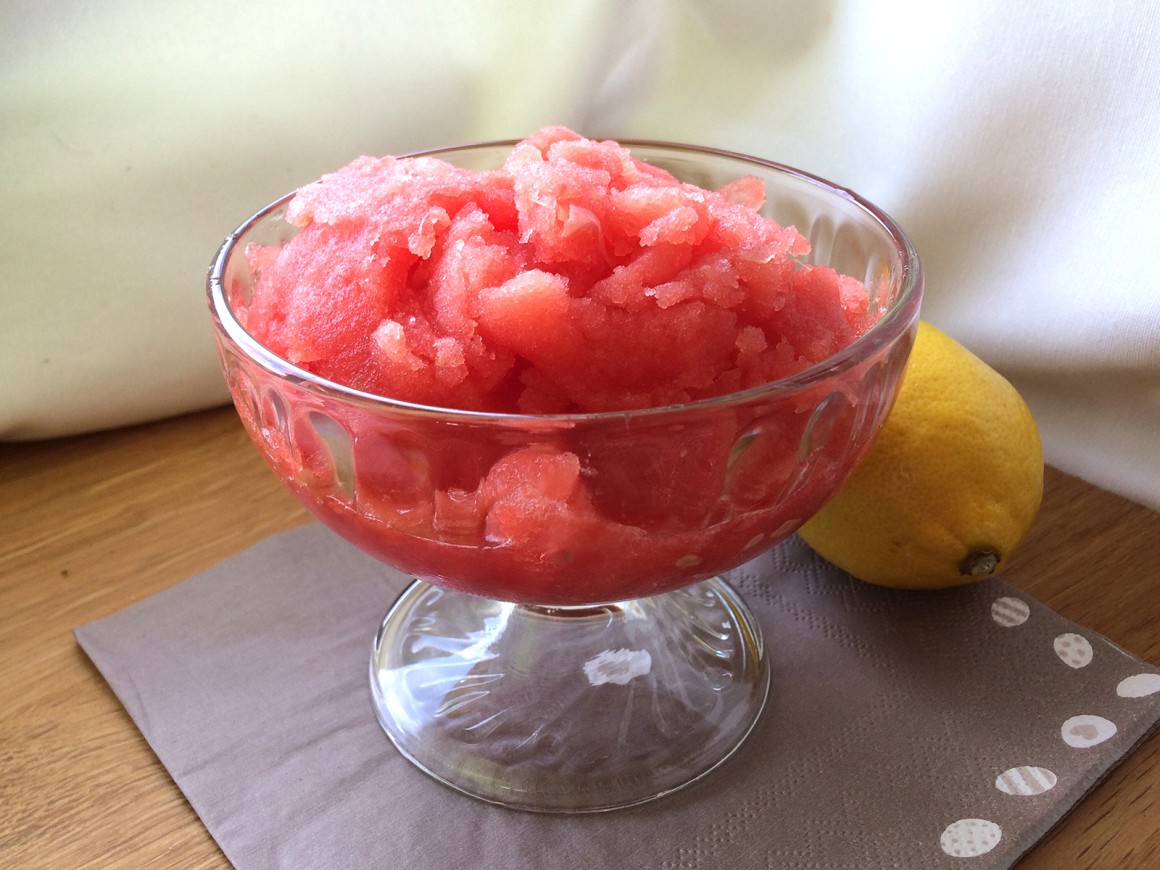Melonensorbet mit Zitrone