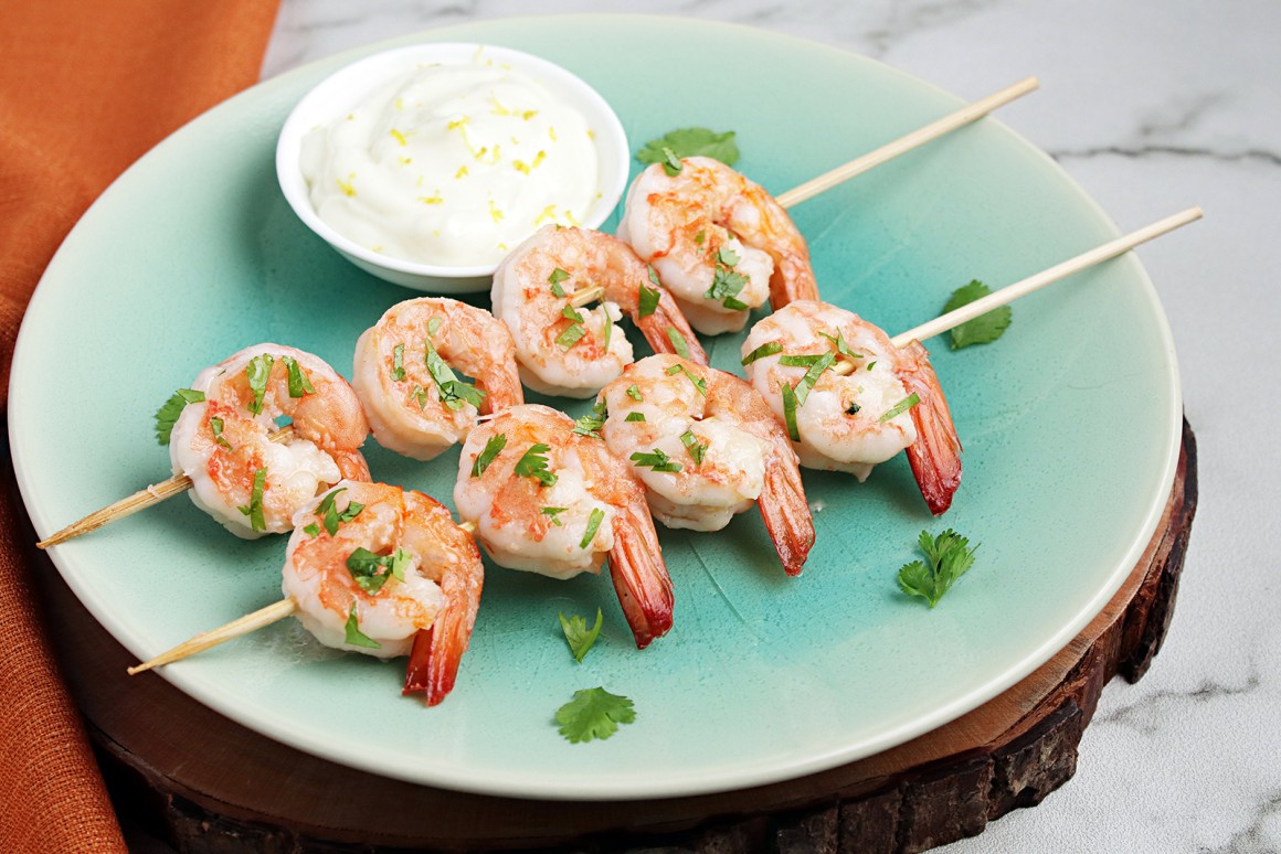 Garnelen mit Wasabi-Mayo-Sauce