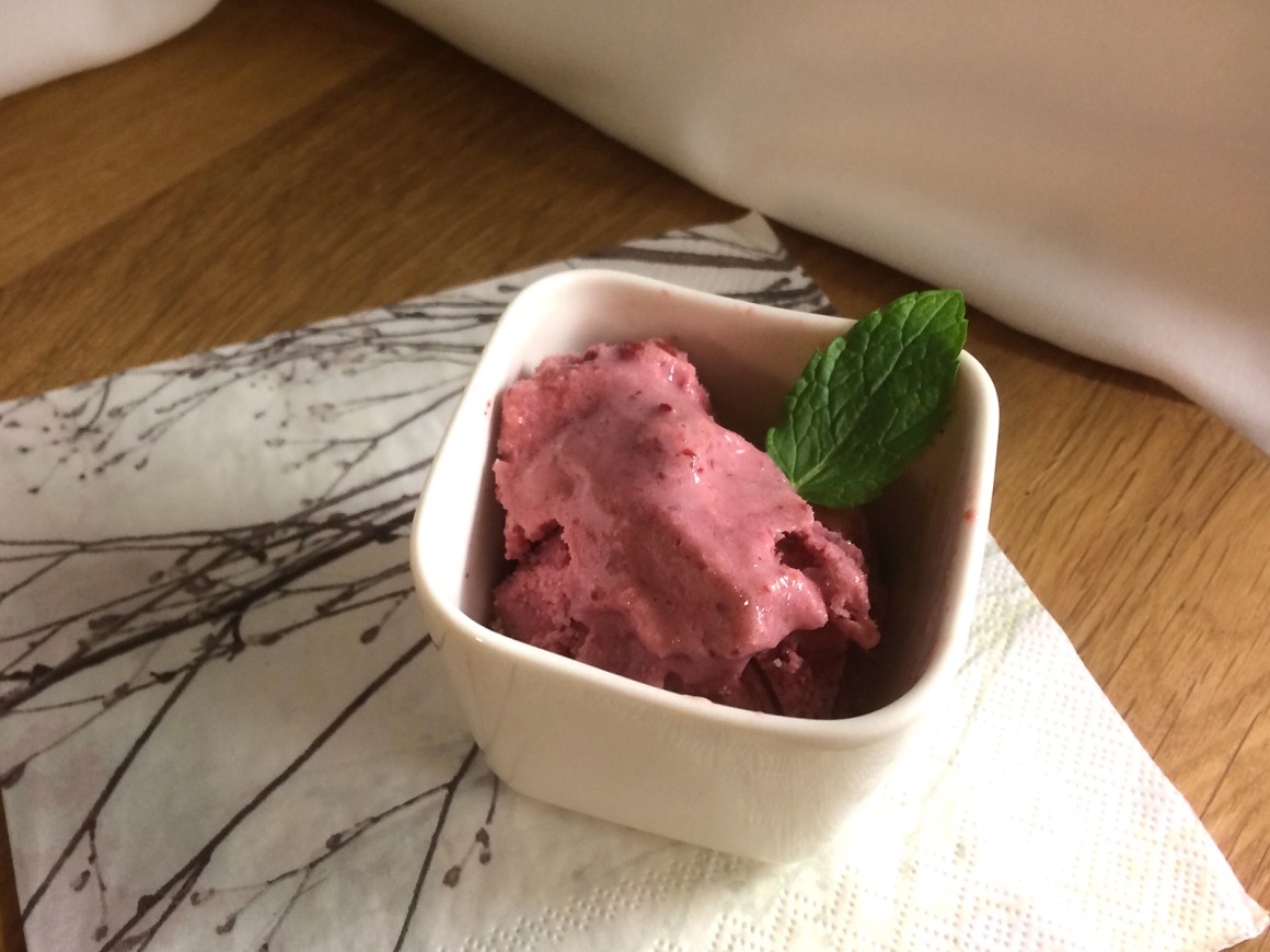 Veganes Himbeer-Sorbet