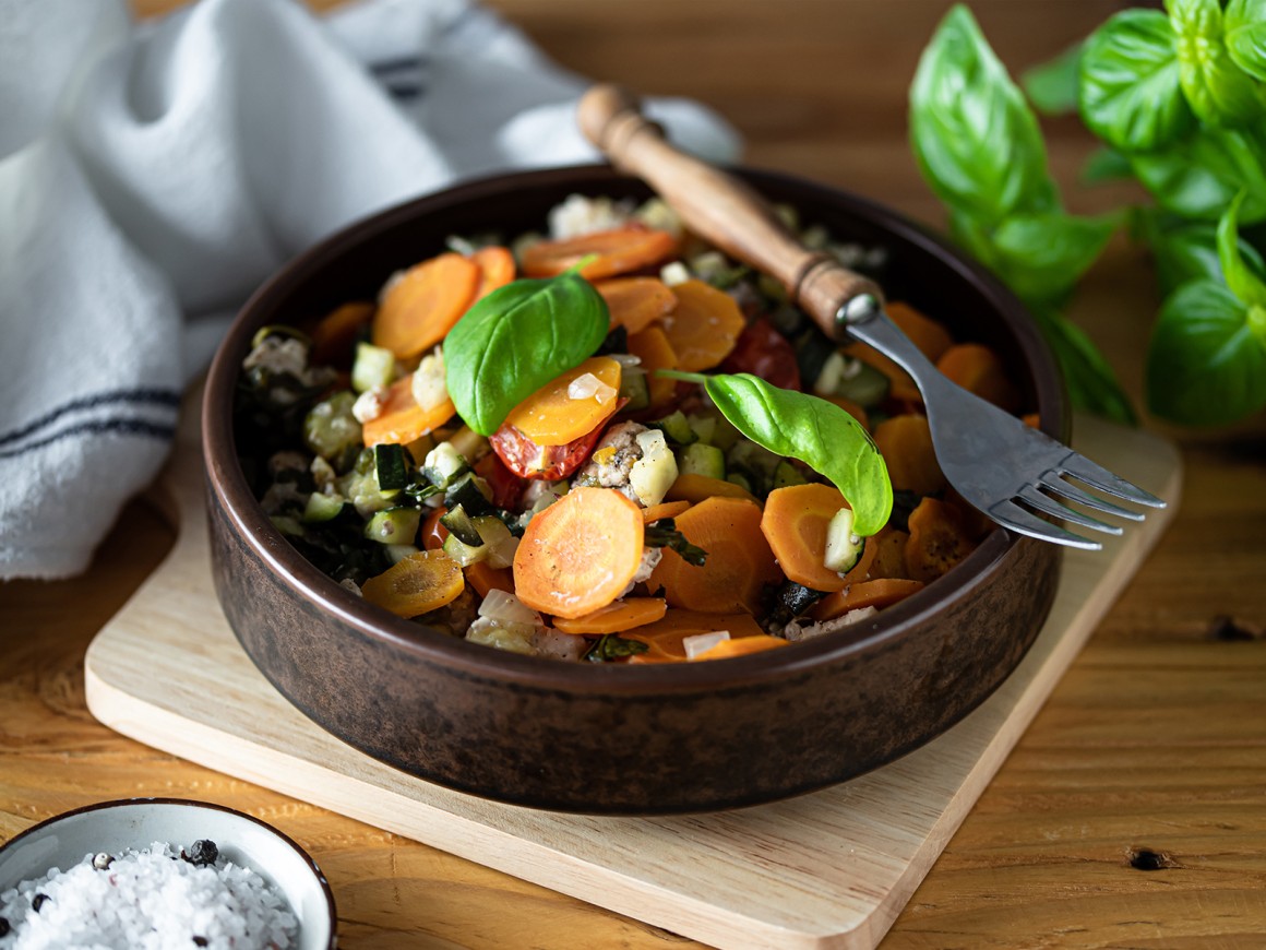 Putenbrust mit Tomaten und Zucchini - Rezept