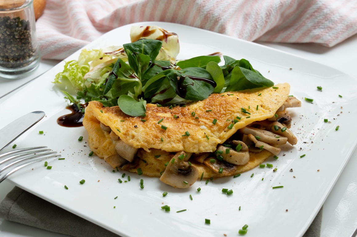 Omelett mit Speck und Pilzen - Rezept