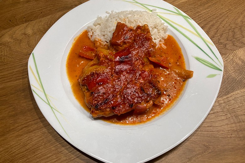 Schnitzel in Paprikasoße