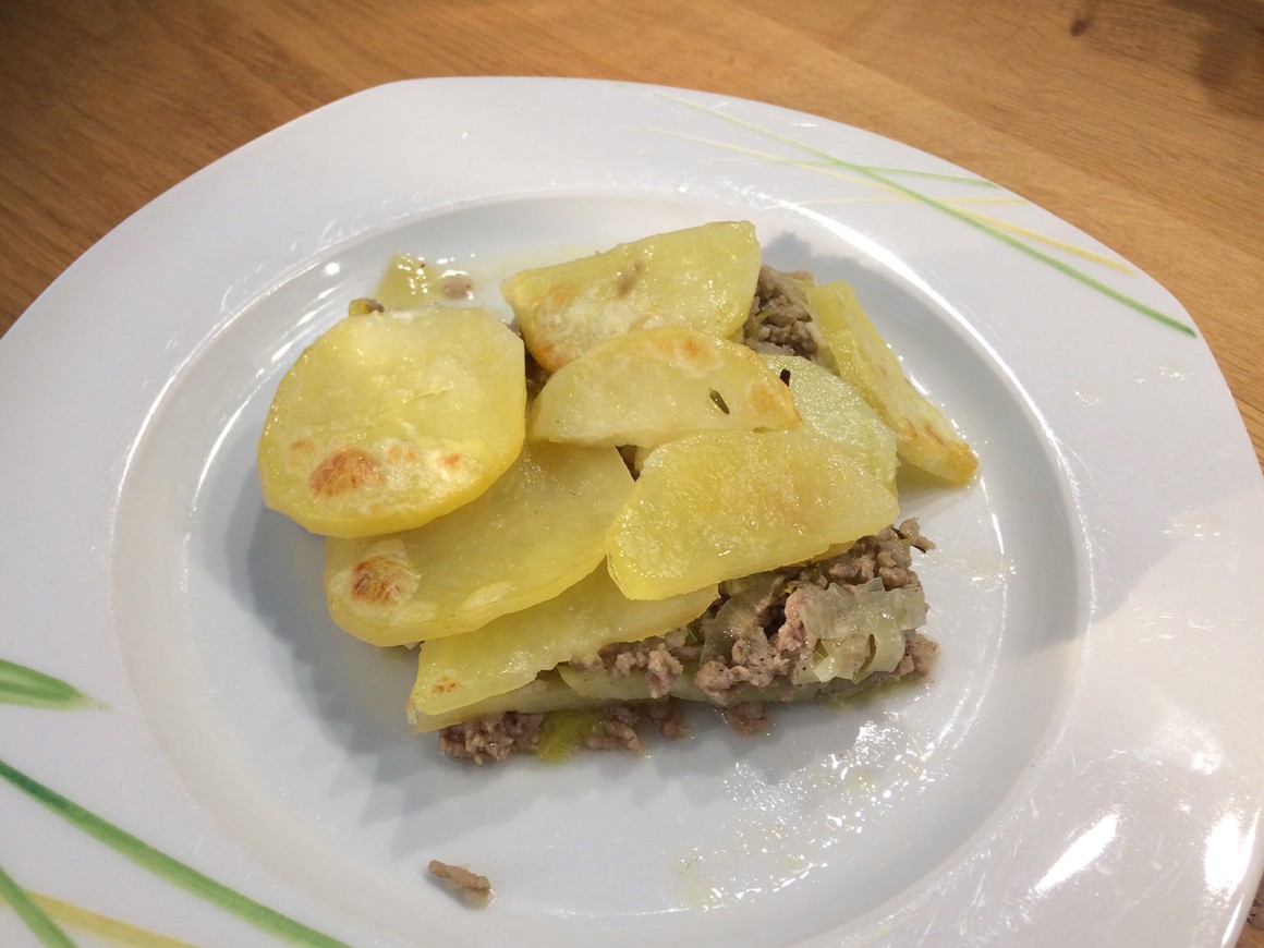 Lauchauflauf mit Hackfleisch