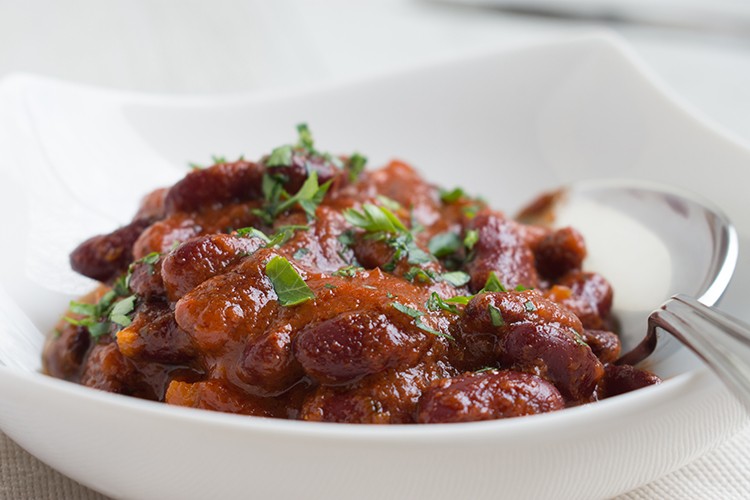 Feurige Chili-Bohnen mit Koriander