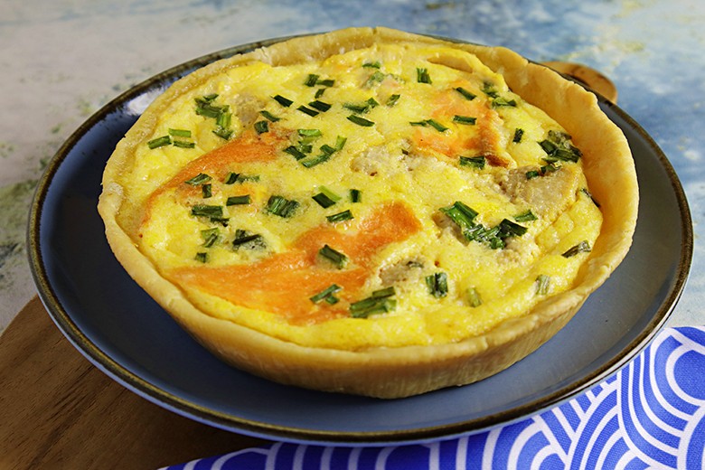 Quiche mit geräuchertem Fisch
