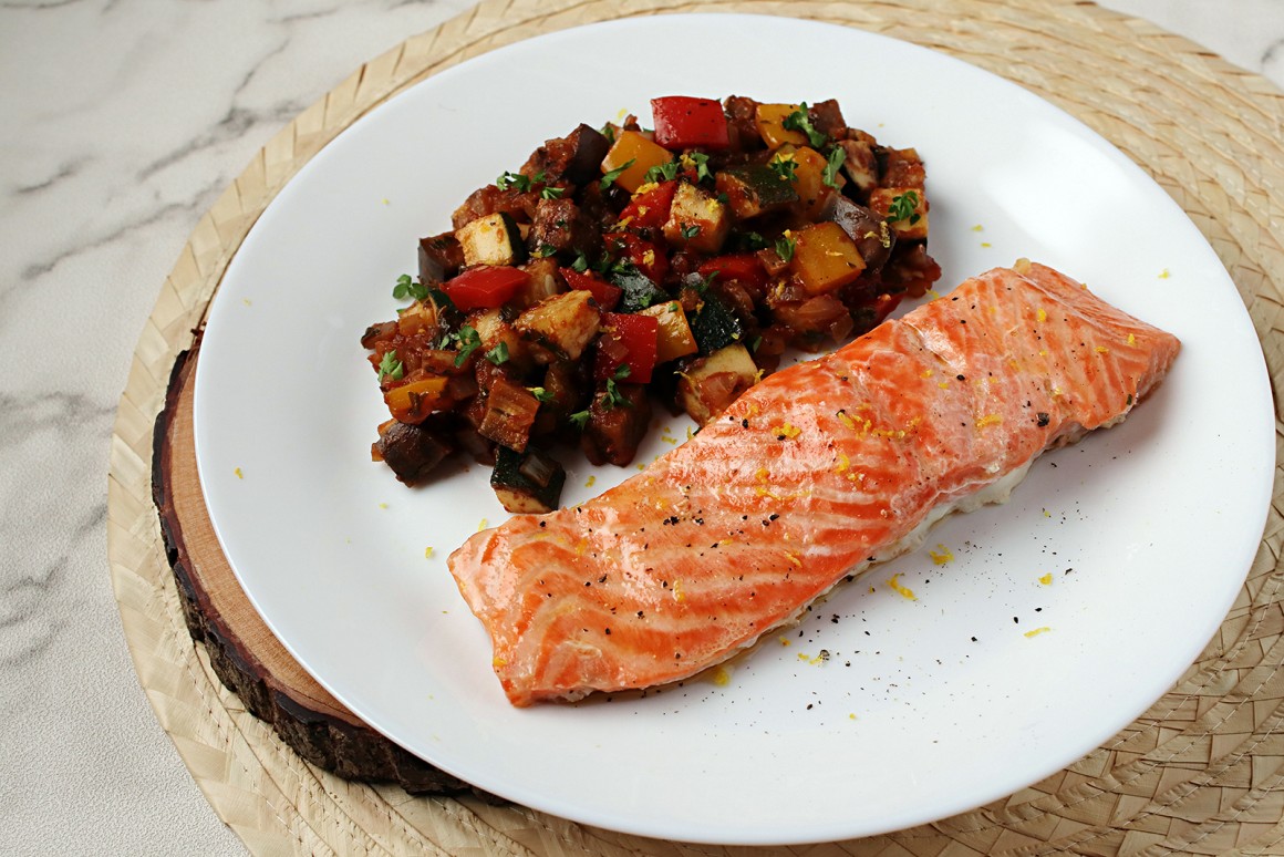 Ratatouille mit Lachs - Rezept